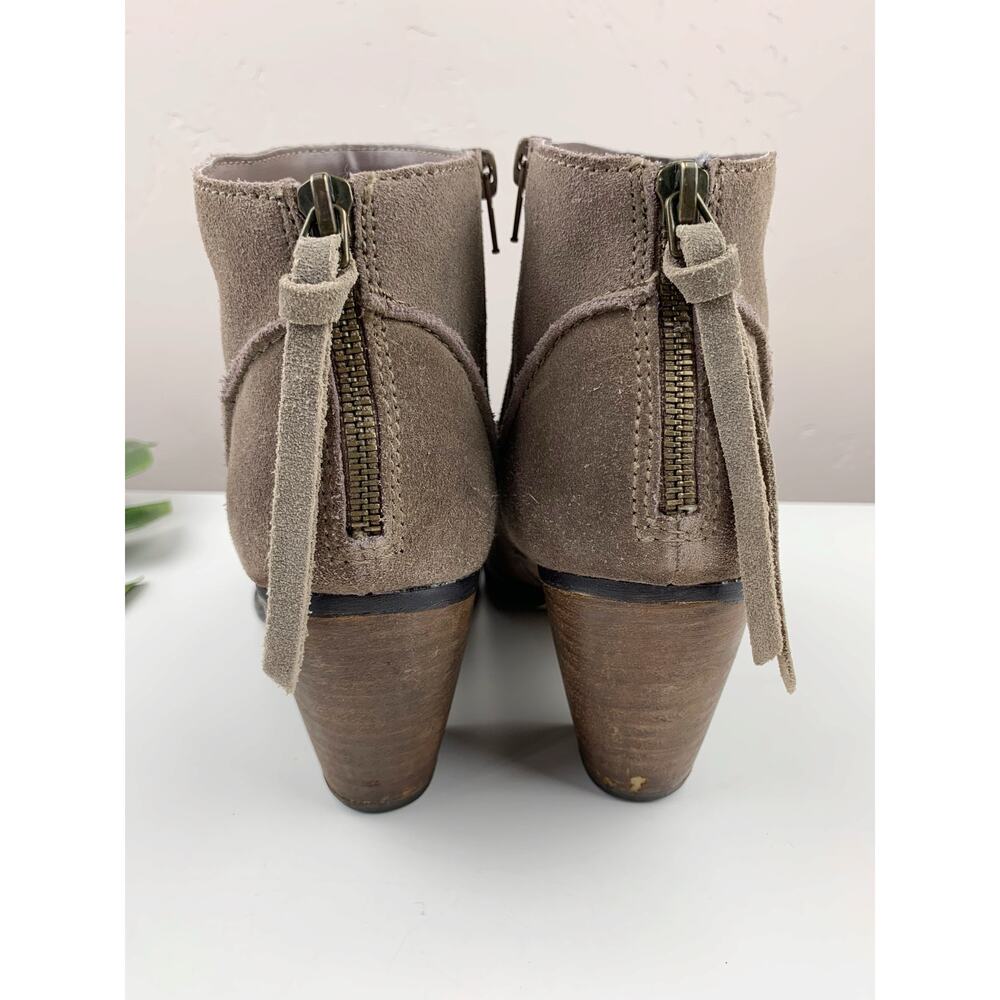 Steve Madden Milaan Ankle Boots Taupe Suede Block Heels Booties Women's 8.5 - Picture 9 of 12
